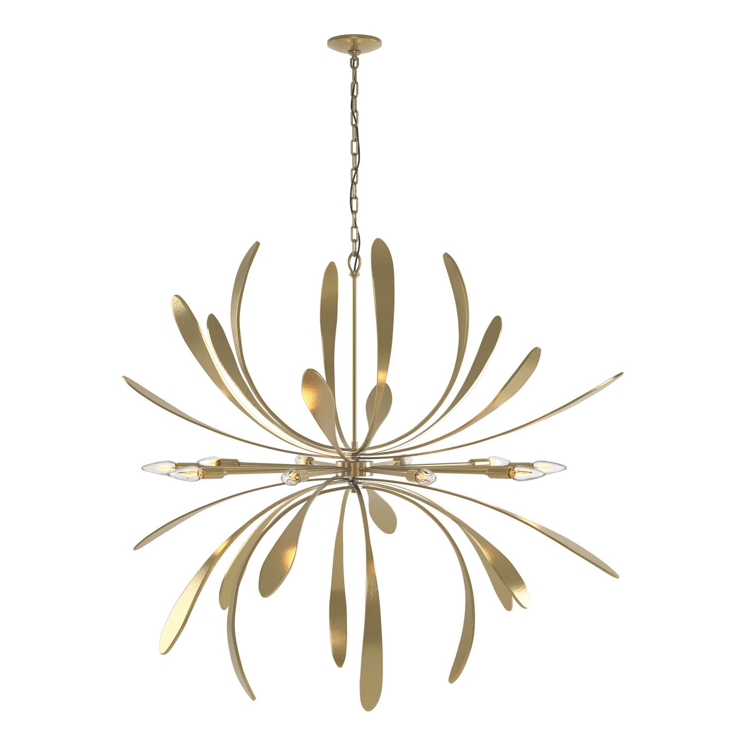 Hubbardton Forge - 104355-SKT-86 - Ten Light Chandelier - Dahlia - Modern Brass