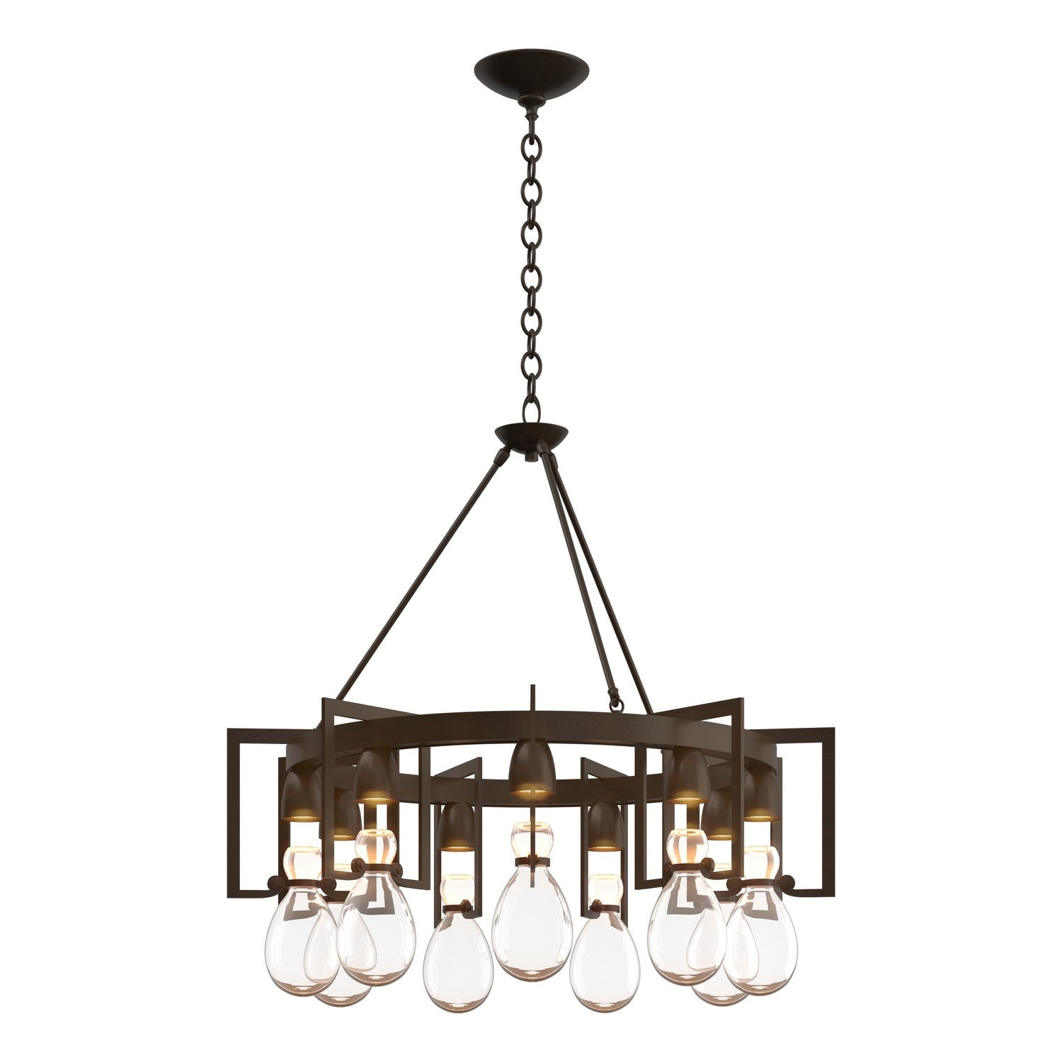 Hubbardton Forge - 104360-SKT-05-ZM0572 - Nine Light Chandelier - Apothecary - Bronze