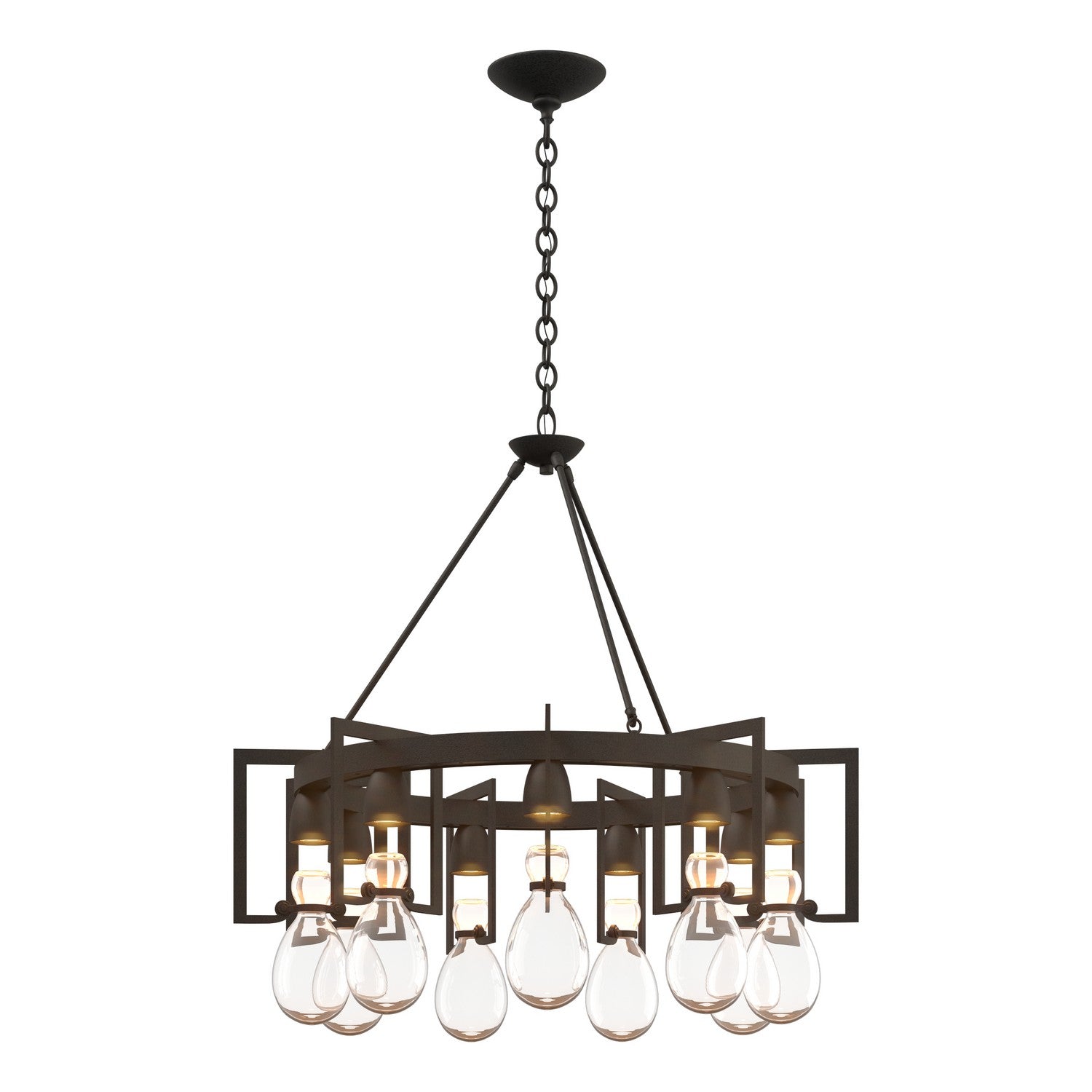 Hubbardton Forge - 104360-SKT-20-ZM0572 - Nine Light Chandelier - Apothecary - Natural Iron