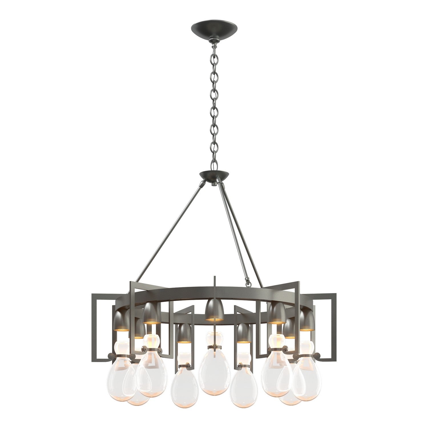 Hubbardton Forge - 104360-SKT-82-ZM0572 - Nine Light Chandelier - Apothecary - Vintage Platinum