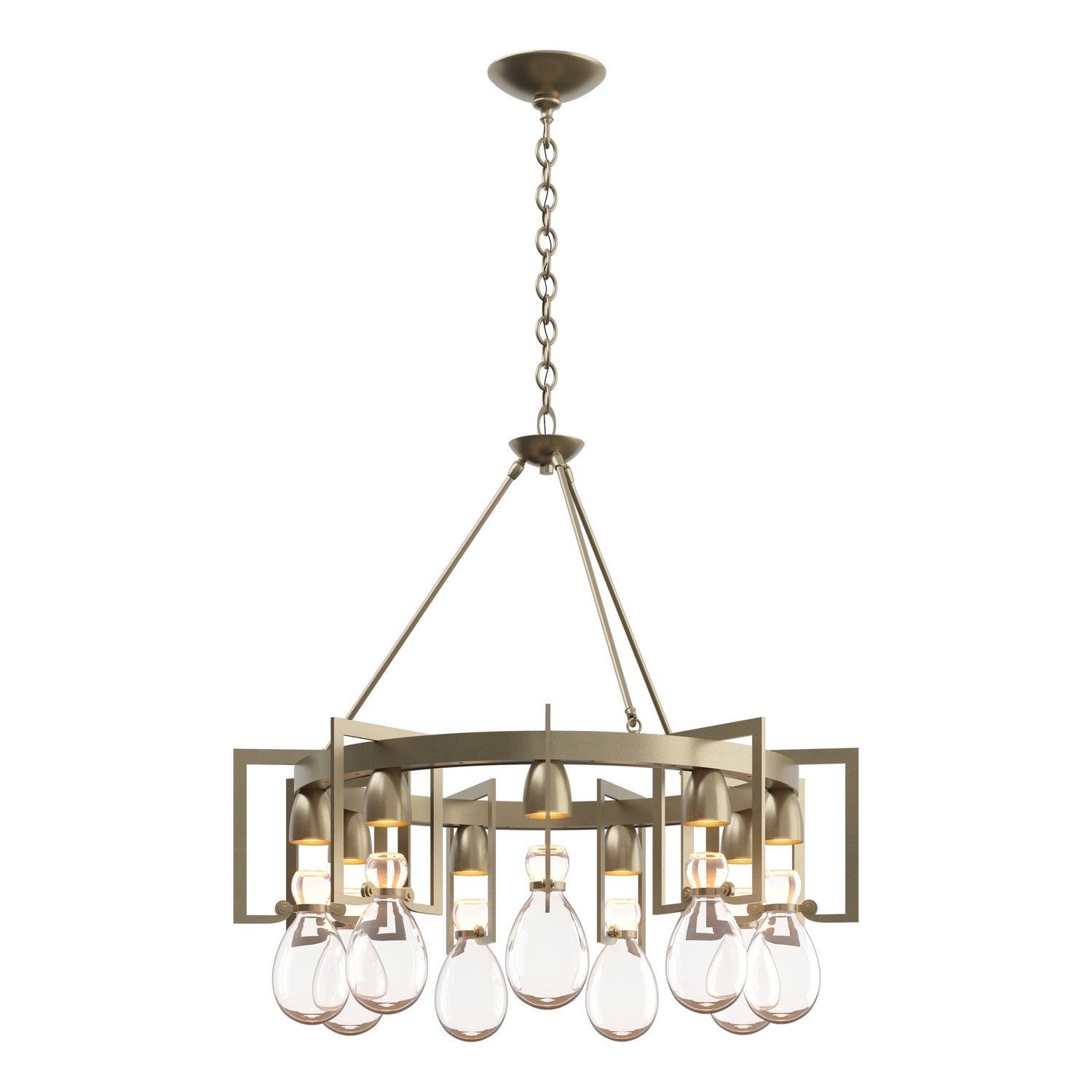 Hubbardton Forge - 104360-SKT-84-ZM0572 - Nine Light Chandelier - Apothecary - Soft Gold