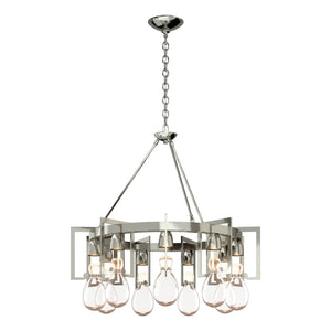 Hubbardton Forge - 104360-SKT-85-ZM0572 - Nine Light Chandelier - Apothecary - Sterling