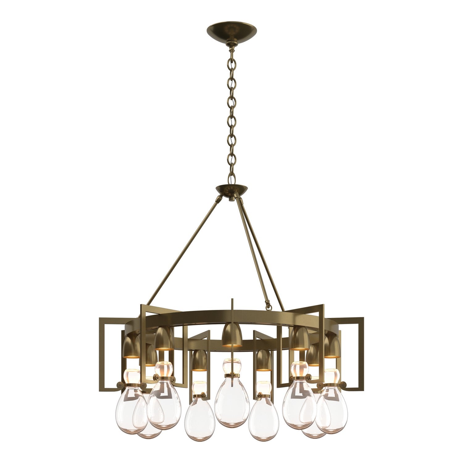 Hubbardton Forge - 104360-SKT-86-ZM0572 - Nine Light Chandelier - Apothecary - Modern Brass