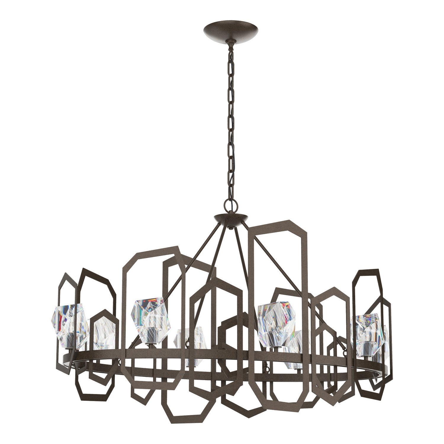 Hubbardton Forge - 105020-SKT-05-CR - Eight Light Chandelier - Gatsby - Bronze