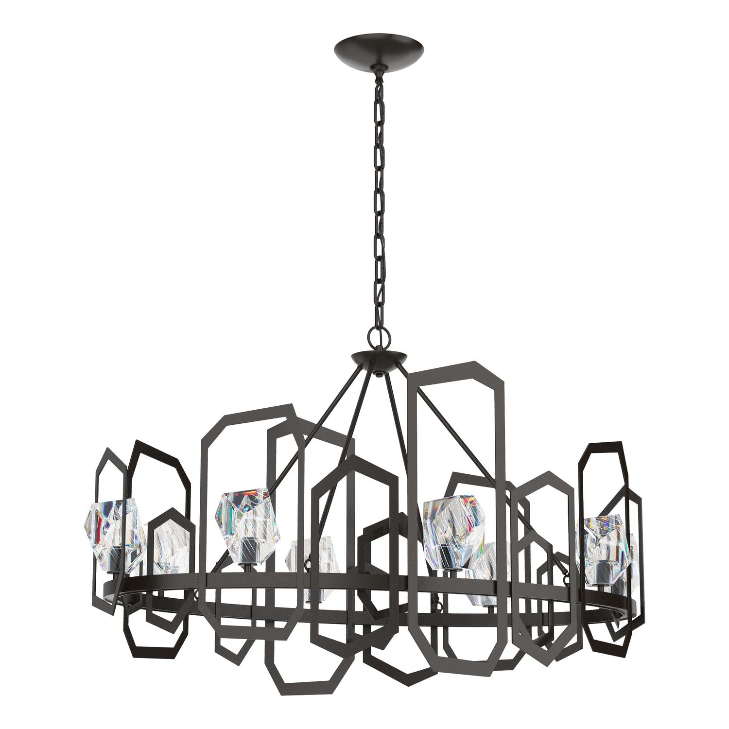 Hubbardton Forge - 105020-SKT-14-CR - Eight Light Chandelier - Gatsby - Oil Rubbed Bronze