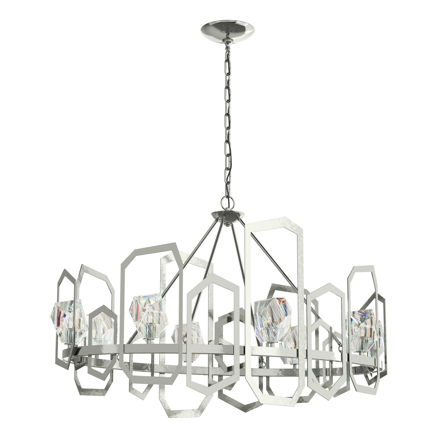 Hubbardton Forge - 105020-SKT-85-CR - Eight Light Chandelier - Gatsby - Sterling