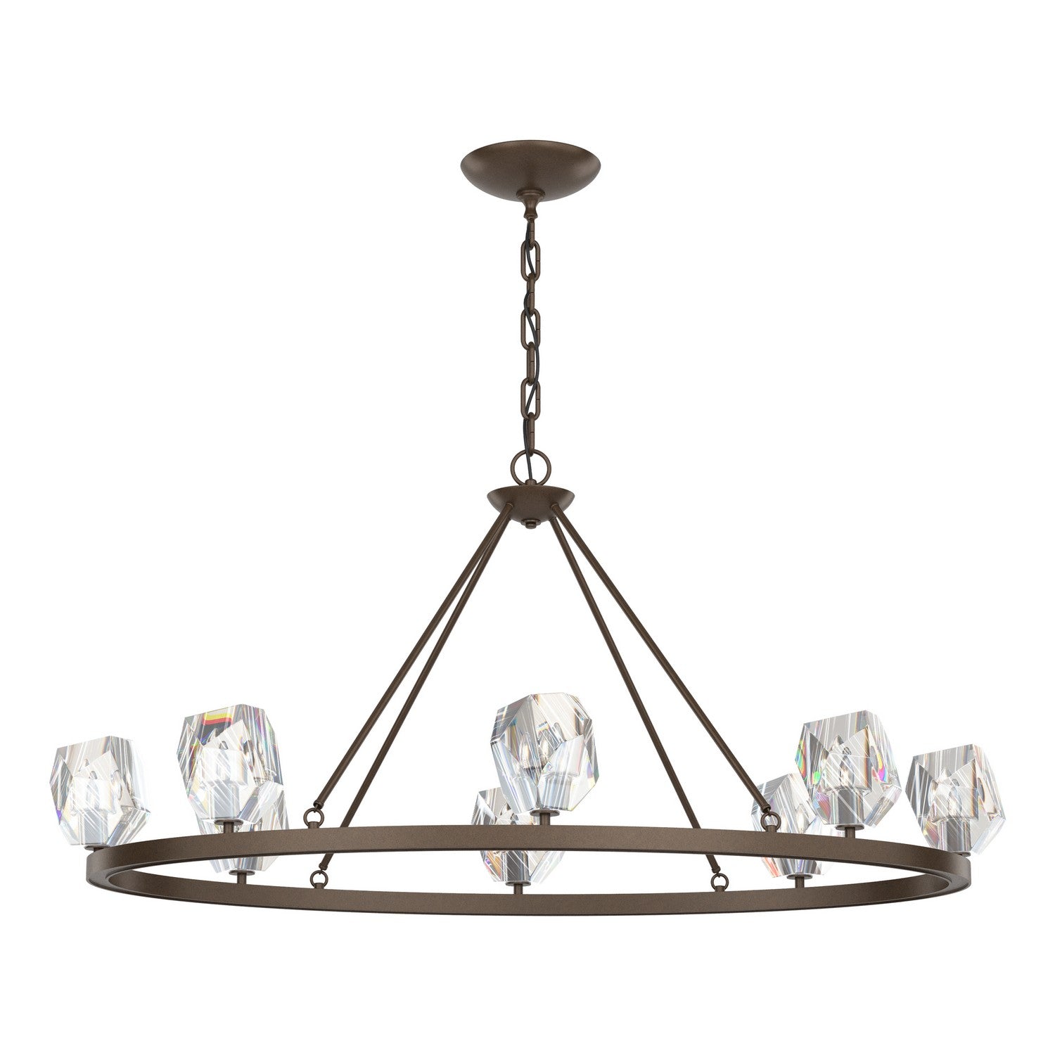 Hubbardton Forge - 105021-SKT-05-CR - Eight Light Chandelier - Gatsby - Bronze