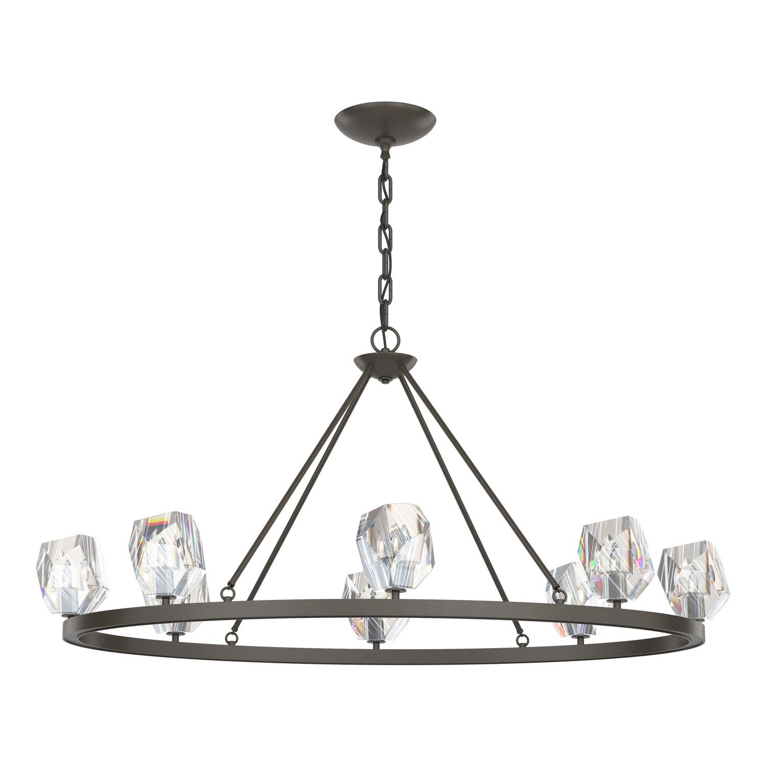 Hubbardton Forge - 105021-SKT-07-CR - Eight Light Chandelier - Gatsby - Dark Smoke