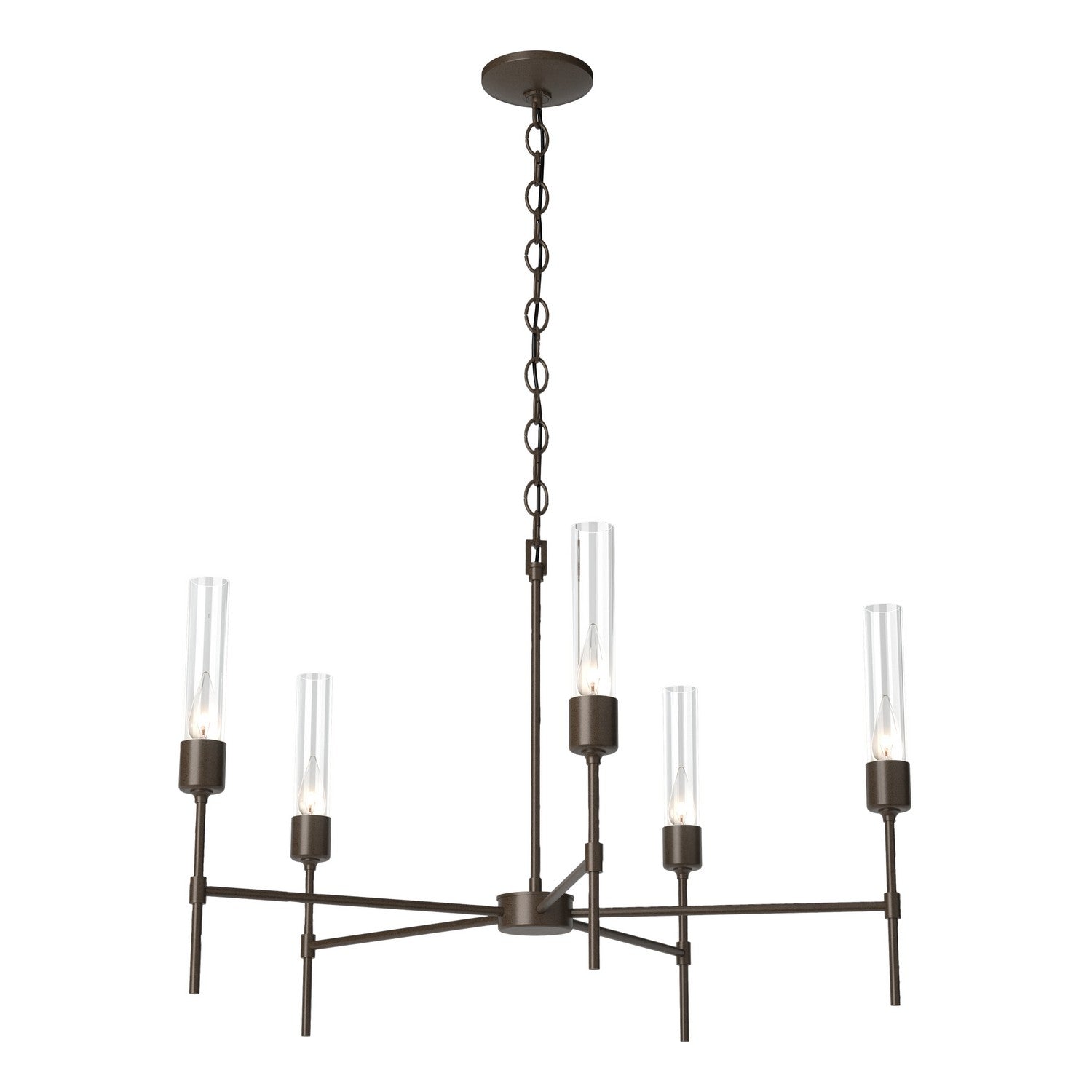 Hubbardton Forge - 105045-SKT-05-ZM0611 - Vela 5 Arm Chandelier - Vela - Bronze