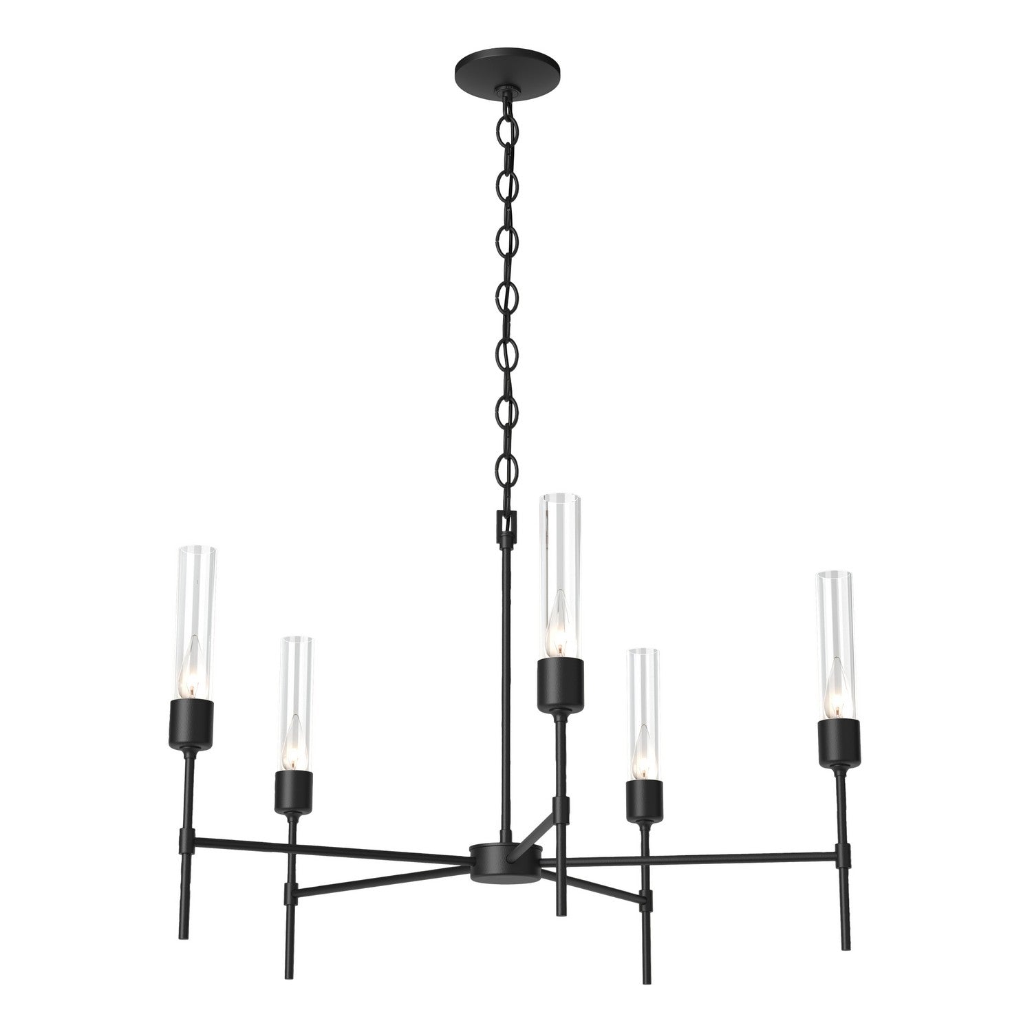 Hubbardton Forge - 105045-SKT-10-ZM0611 - Five Light Chandelier - Vela - Black