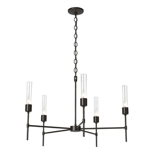 Hubbardton Forge - 105045-SKT-14-ZM0611 - Five Light Chandelier - Vela - Oil Rubbed Bronze