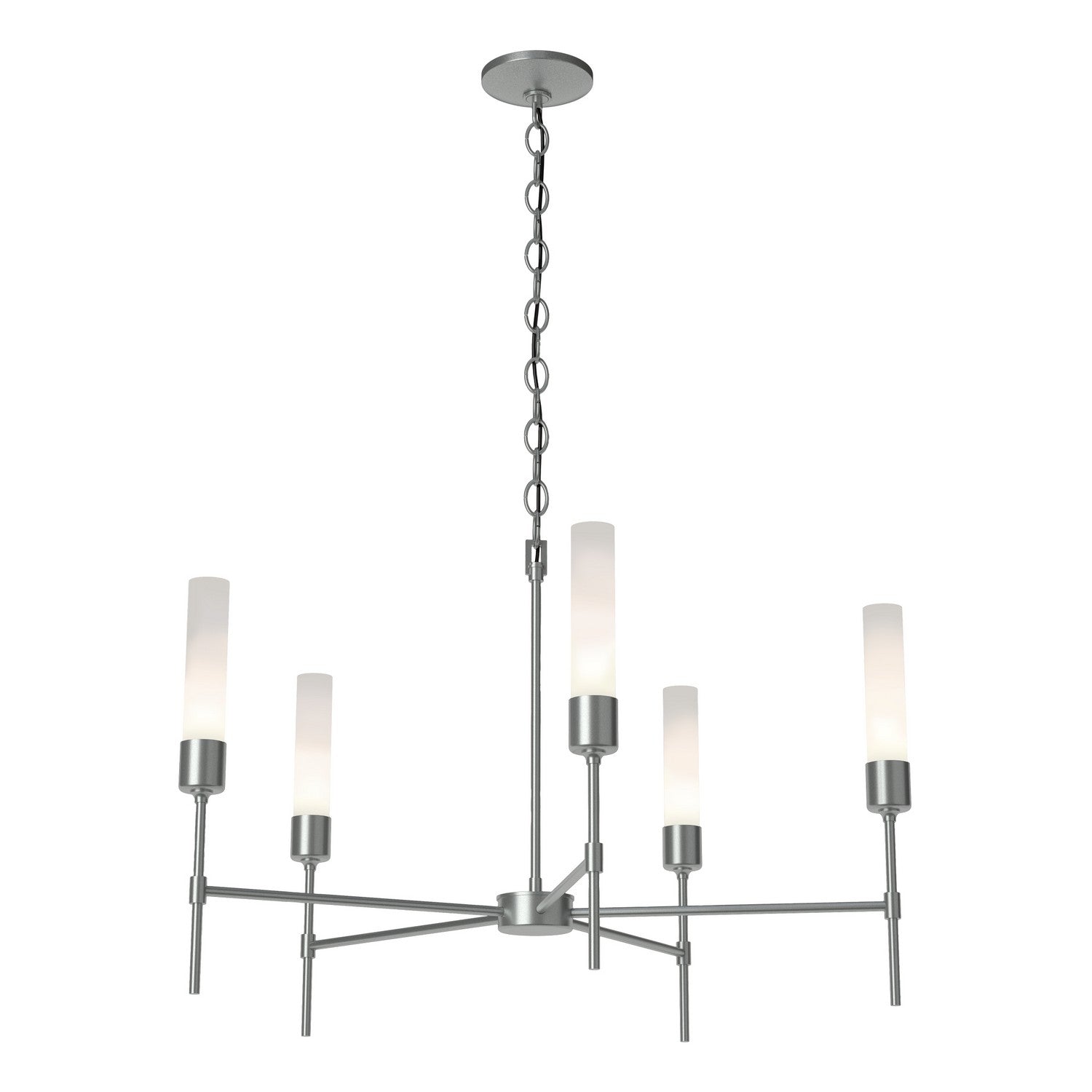 Hubbardton Forge - 105045-SKT-82-FD0611 - Vela 5 Arm Chandelier - Vela - Vintage Platinum