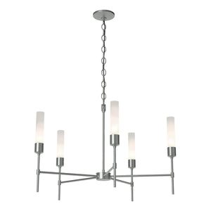 Hubbardton Forge - 105045-SKT-82-FD0611 - Five Light Chandelier - Vela - Vintage Platinum