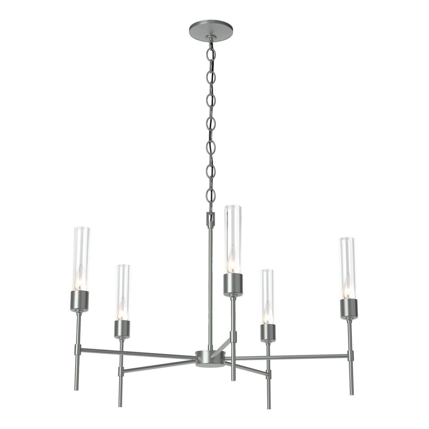 Hubbardton Forge - 105045-SKT-82-ZM0611 - Vela 5 Arm Chandelier - Vela - Vintage Platinum