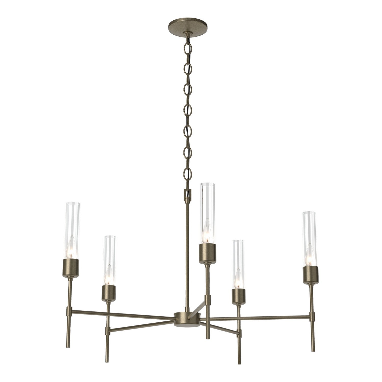Hubbardton Forge - 105045-SKT-84-ZM0611 - Vela 5 Arm Chandelier - Vela - Soft Gold