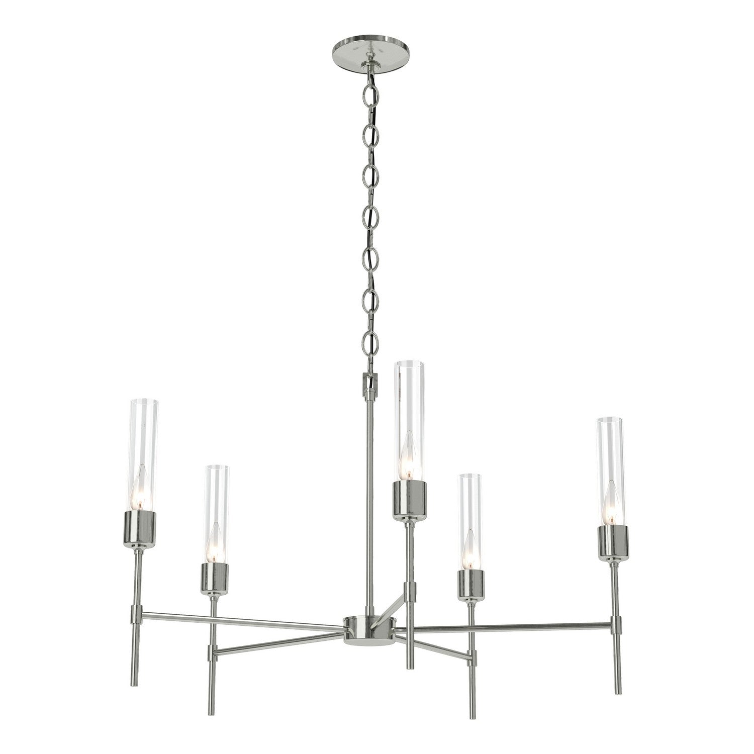Hubbardton Forge - 105045-SKT-85-ZM0611 - Vela 5 Arm Chandelier - Vela - Sterling