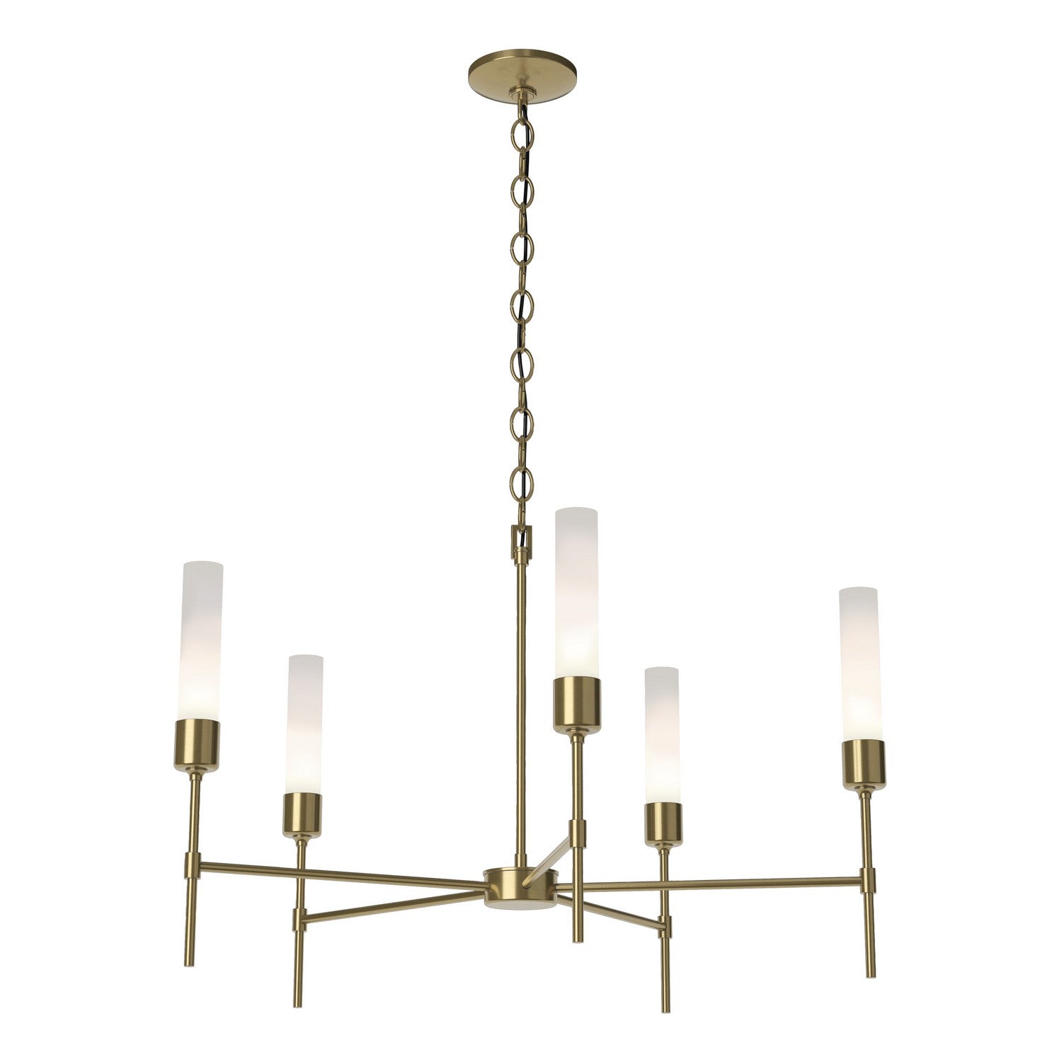Hubbardton Forge - 105045-SKT-86-FD0611 - Vela 5 Arm Chandelier - Vela - Modern Brass