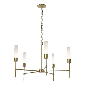 Hubbardton Forge - 105045-SKT-86-FD0611 - Five Light Chandelier - Vela - Modern Brass
