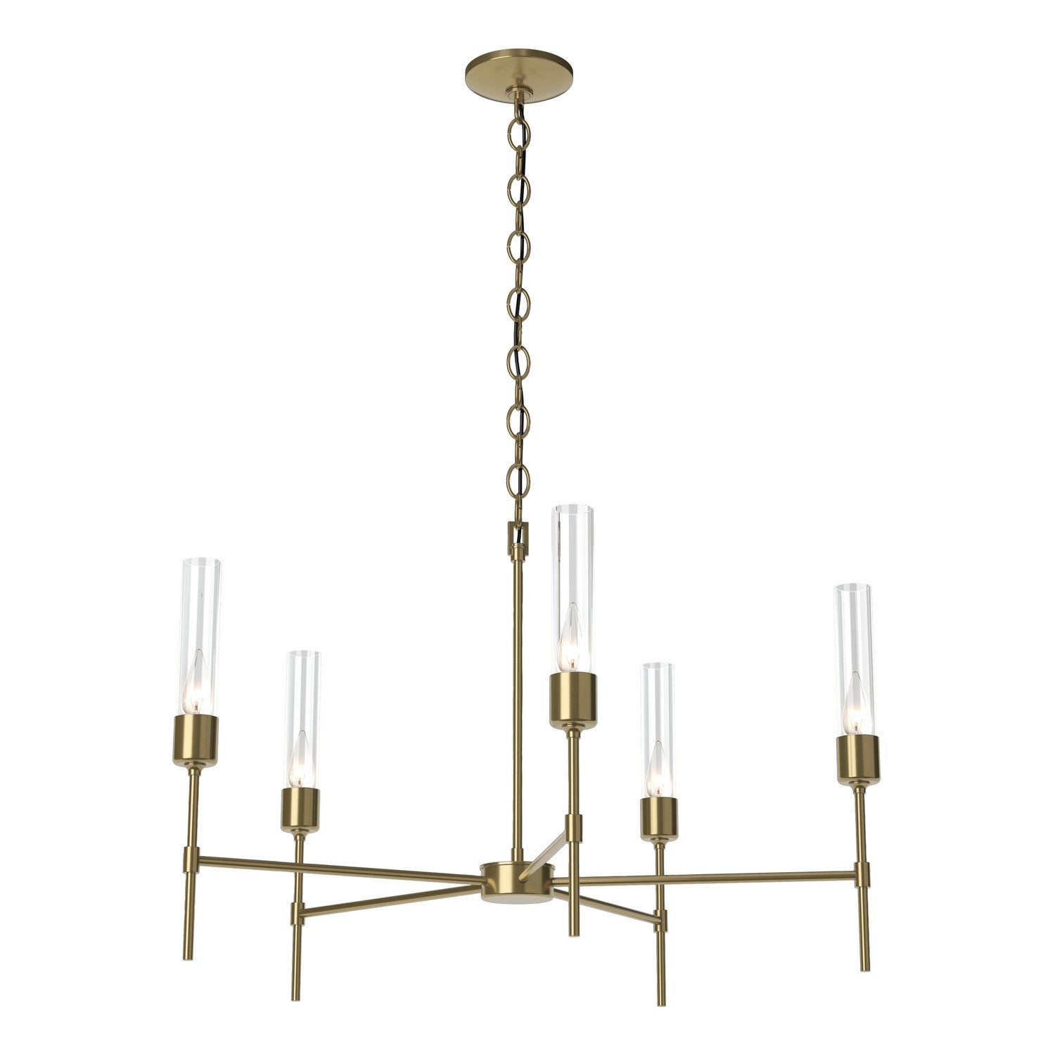 Hubbardton Forge - 105045-SKT-86-ZM0611 - Vela 5 Arm Chandelier - Vela - Modern Brass