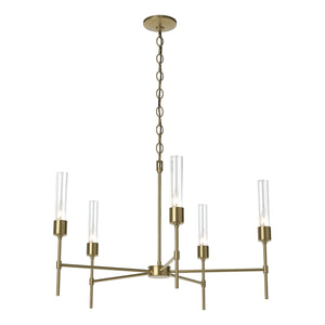 Hubbardton Forge - 105045-SKT-86-ZM0611 - Five Light Chandelier - Vela - Modern Brass