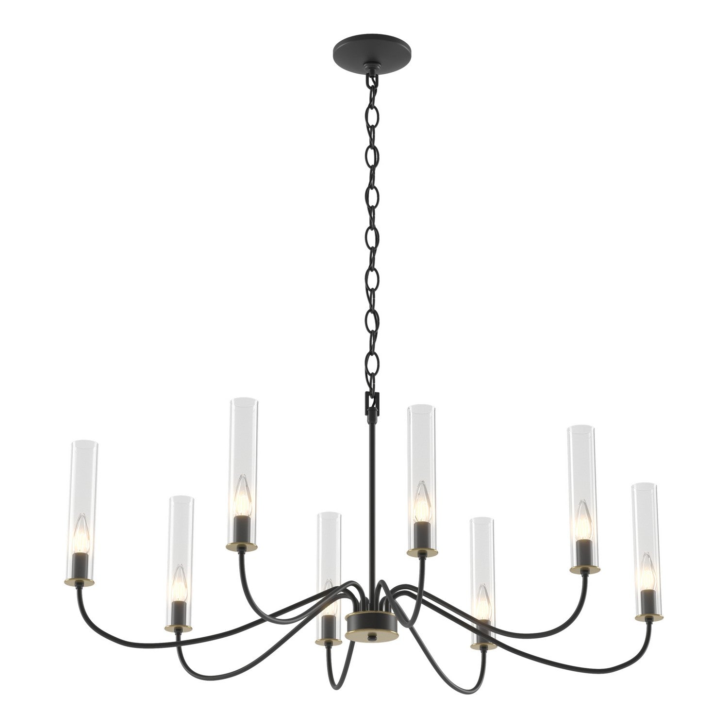 Hubbardton Forge - 105050-SKT-10-BR-ZM0611 - Eight Light Chandelier - Grace - Black