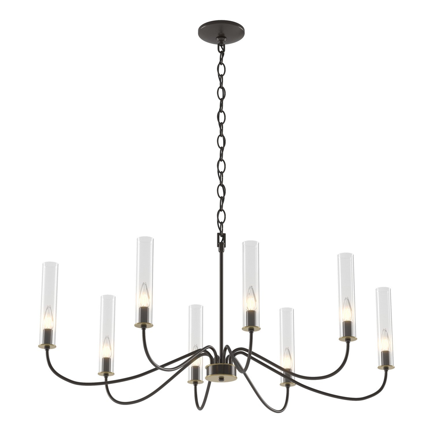 Hubbardton Forge - 105050-SKT-14-BR-ZM0611 - Eight Light Chandelier - Grace - Oil Rubbed Bronze