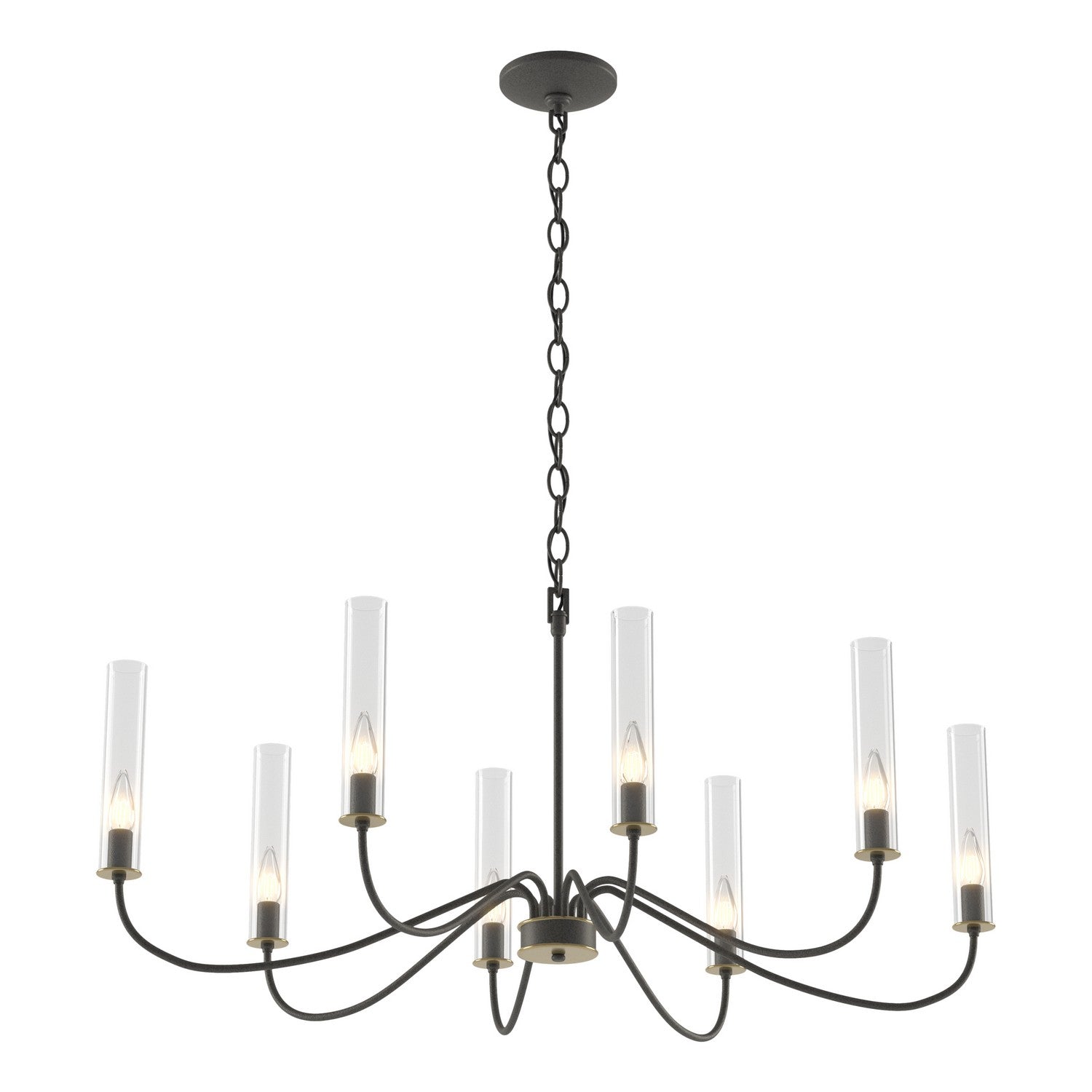 Hubbardton Forge - 105050-SKT-20-BR-ZM0611 - Eight Light Chandelier - Grace - Natural Iron