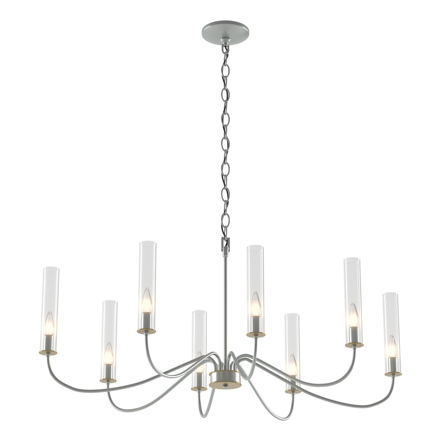 Hubbardton Forge - 105050-SKT-82-BR-ZM0611 - Eight Light Chandelier - Grace - Vintage Platinum