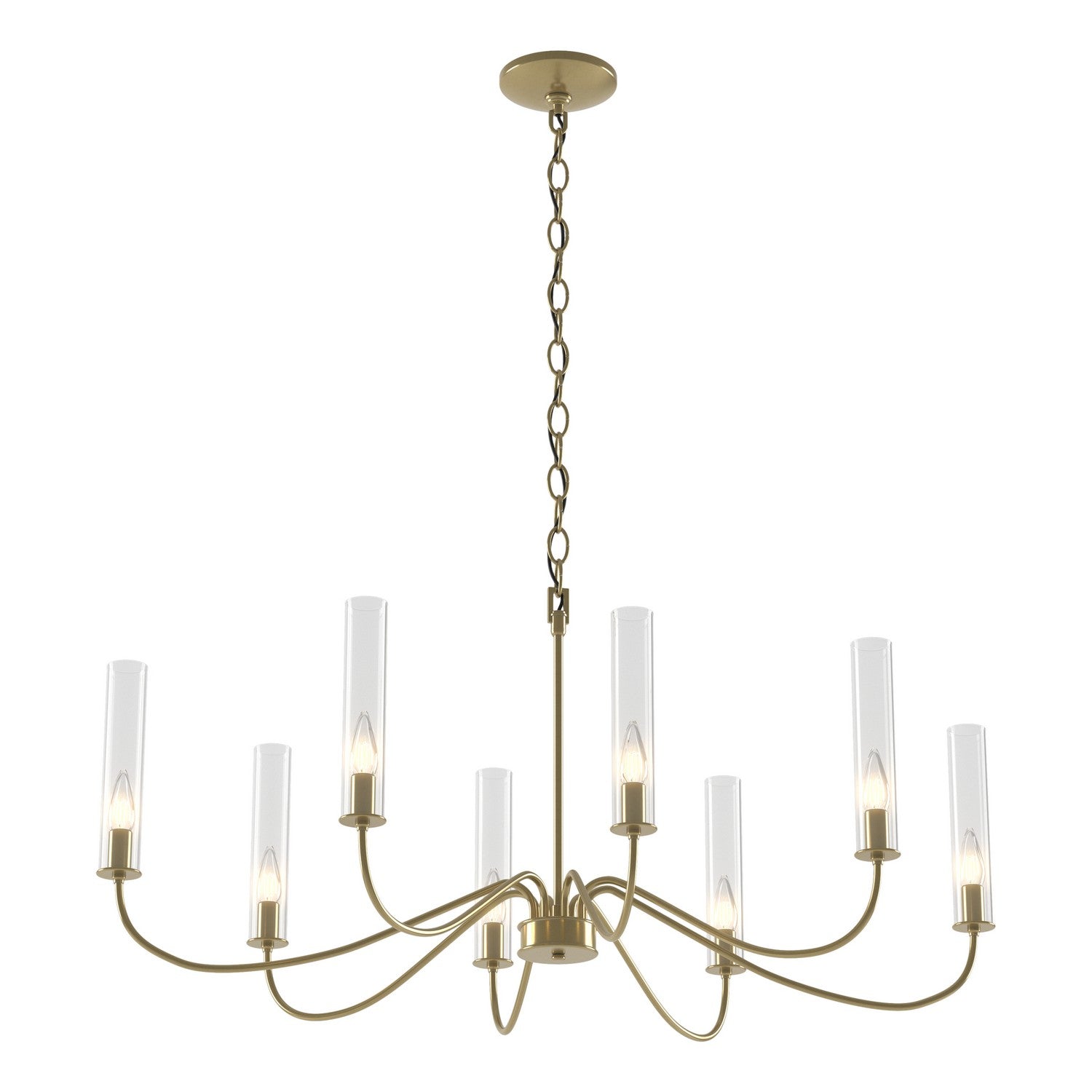 Hubbardton Forge - 105050-SKT-86-BR-ZM0611 - Eight Light Chandelier - Grace - Modern Brass