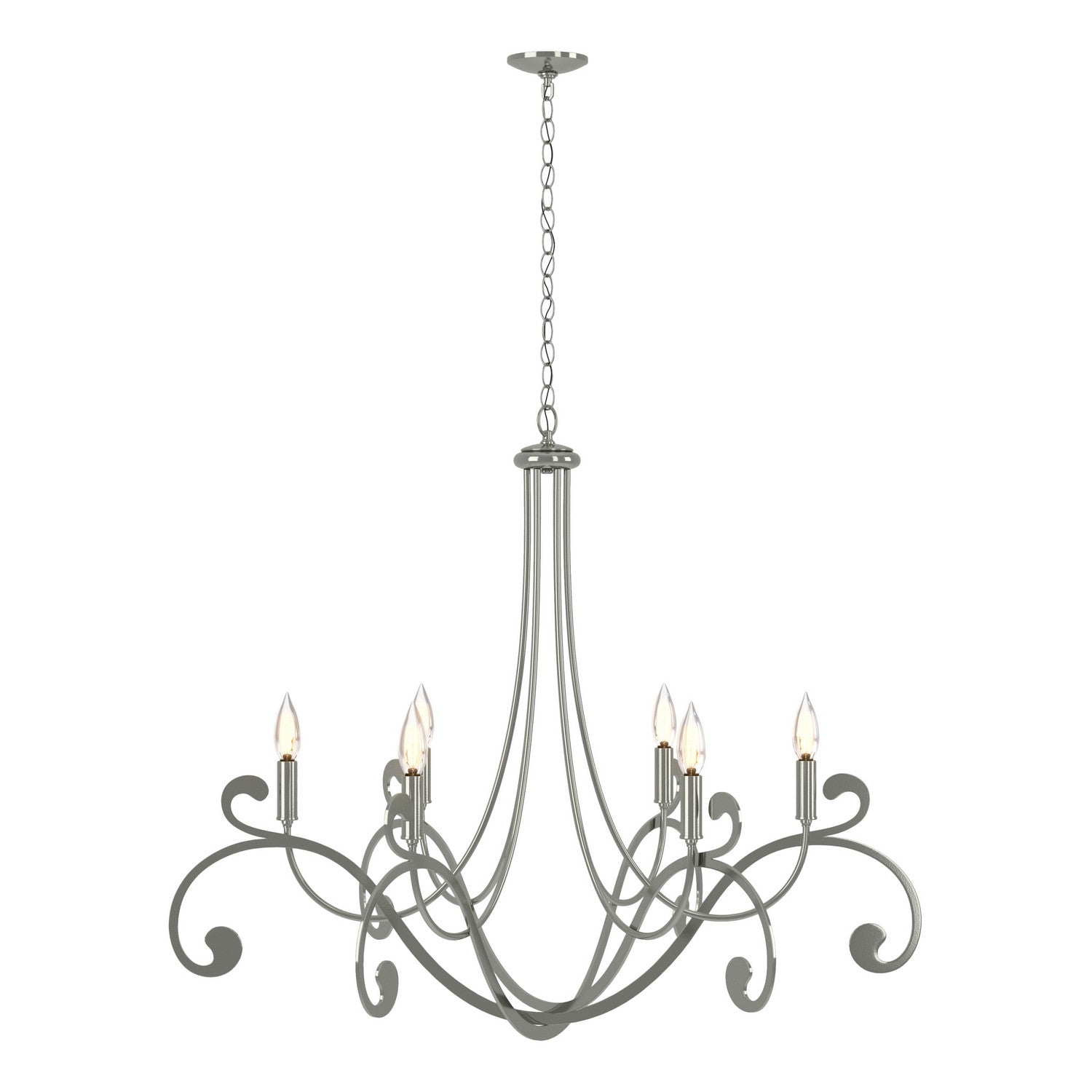 Hubbardton Forge - 105055-SKT-85 - Six Light Chandelier - Bella - Sterling