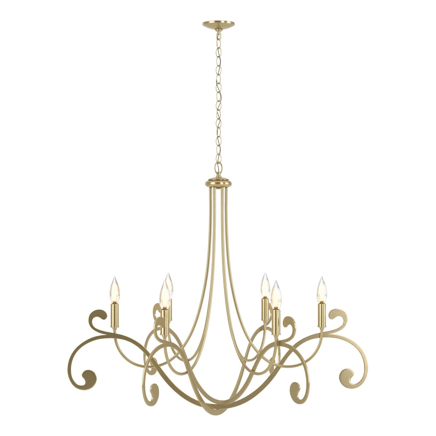 Hubbardton Forge - 105055-SKT-86 - Six Light Chandelier - Bella - Modern Brass