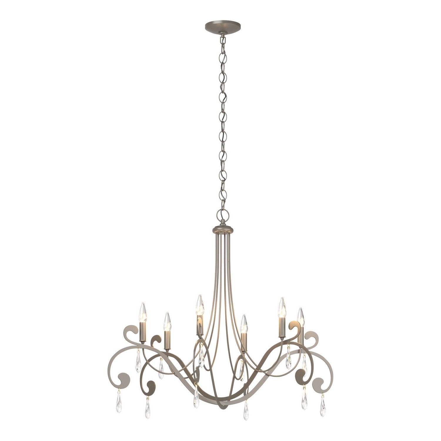 Hubbardton Forge - 105057-SKT-07-CR - Six Light Chandelier - Stella - Dark Smoke