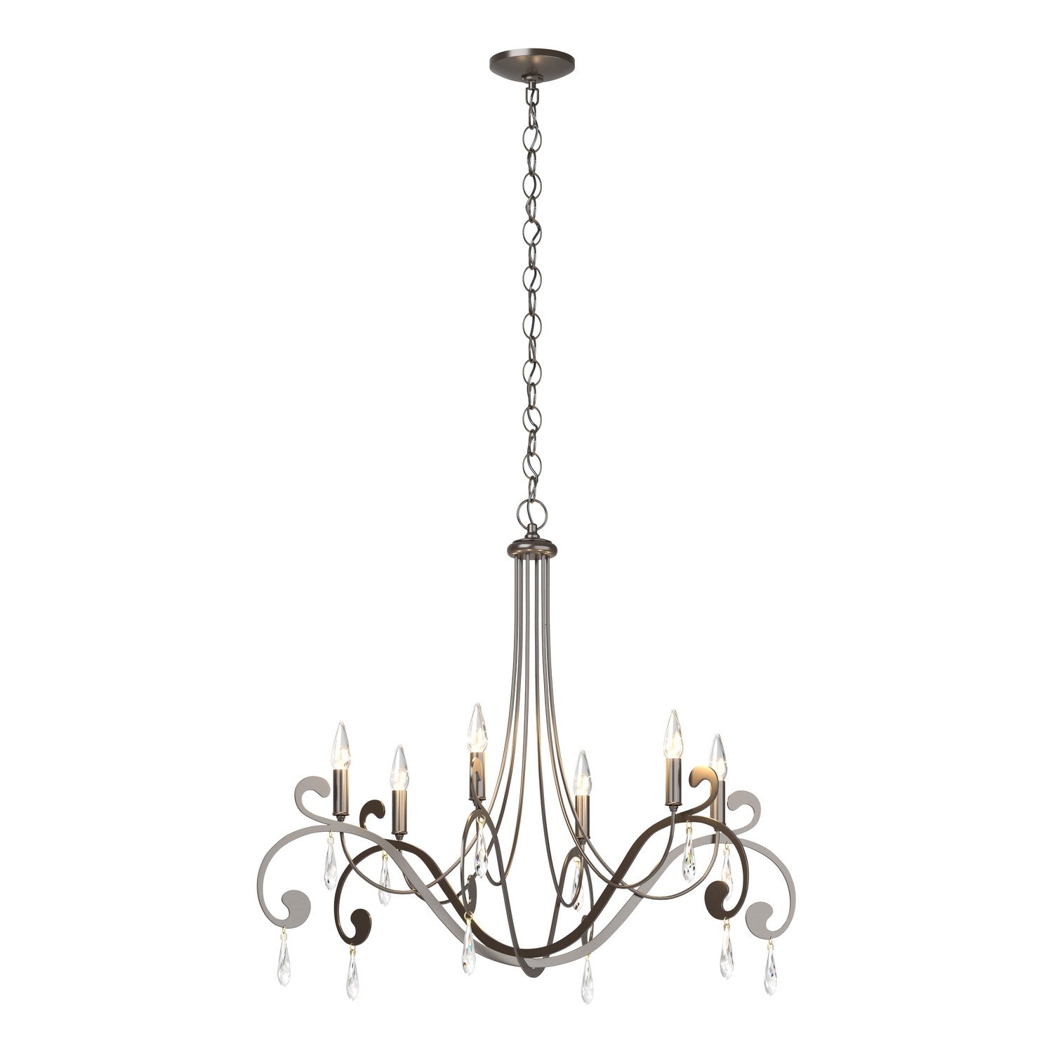 Hubbardton Forge - 105057-SKT-14-CR - Six Light Chandelier - Stella - Oil Rubbed Bronze