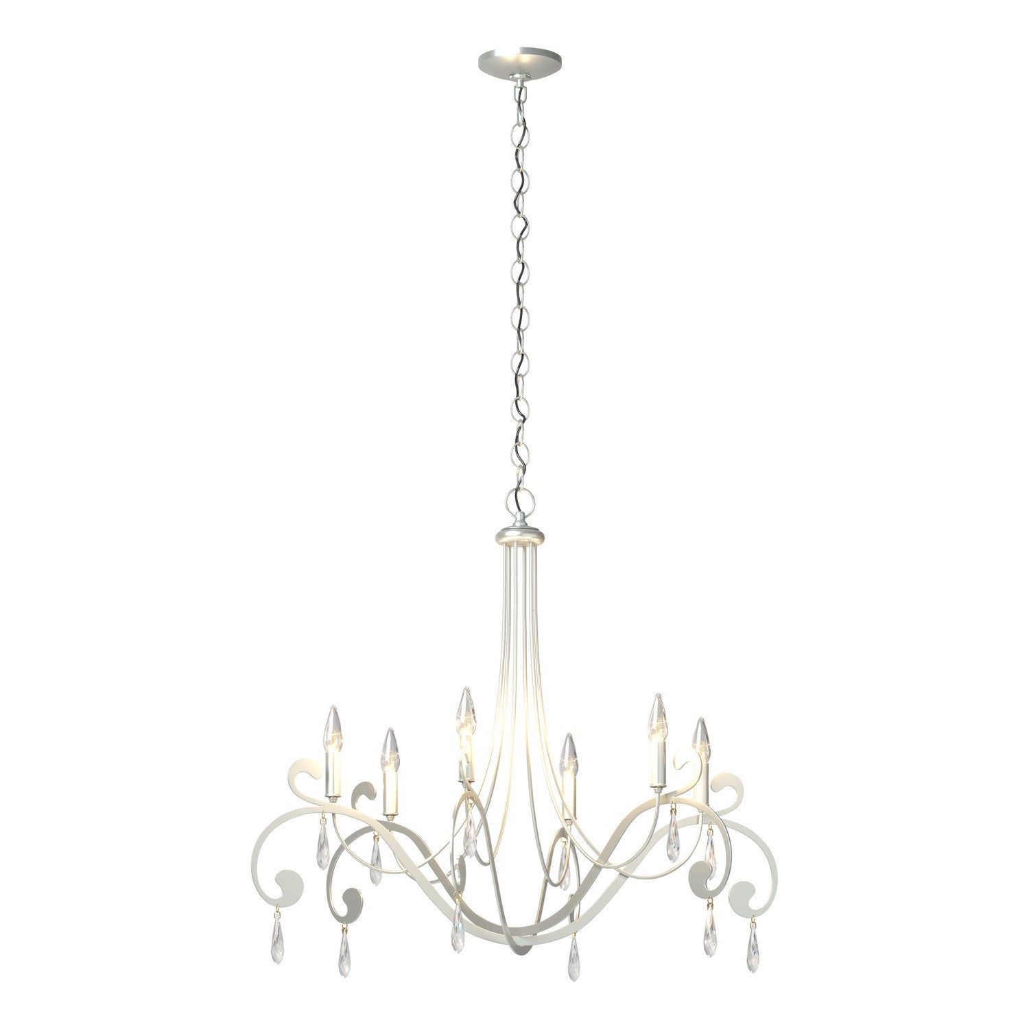 Hubbardton Forge - 105057-SKT-82-CR - Six Light Chandelier - Stella - Vintage Platinum