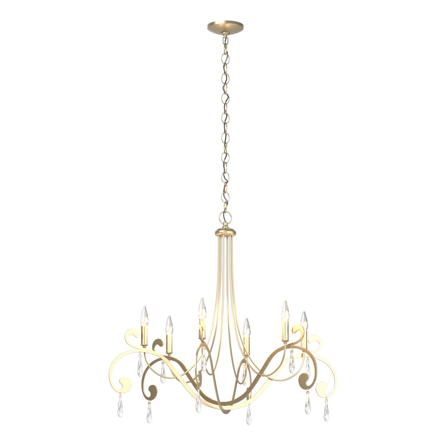 Hubbardton Forge - 105057-SKT-84-CR - Six Light Chandelier - Stella - Soft Gold