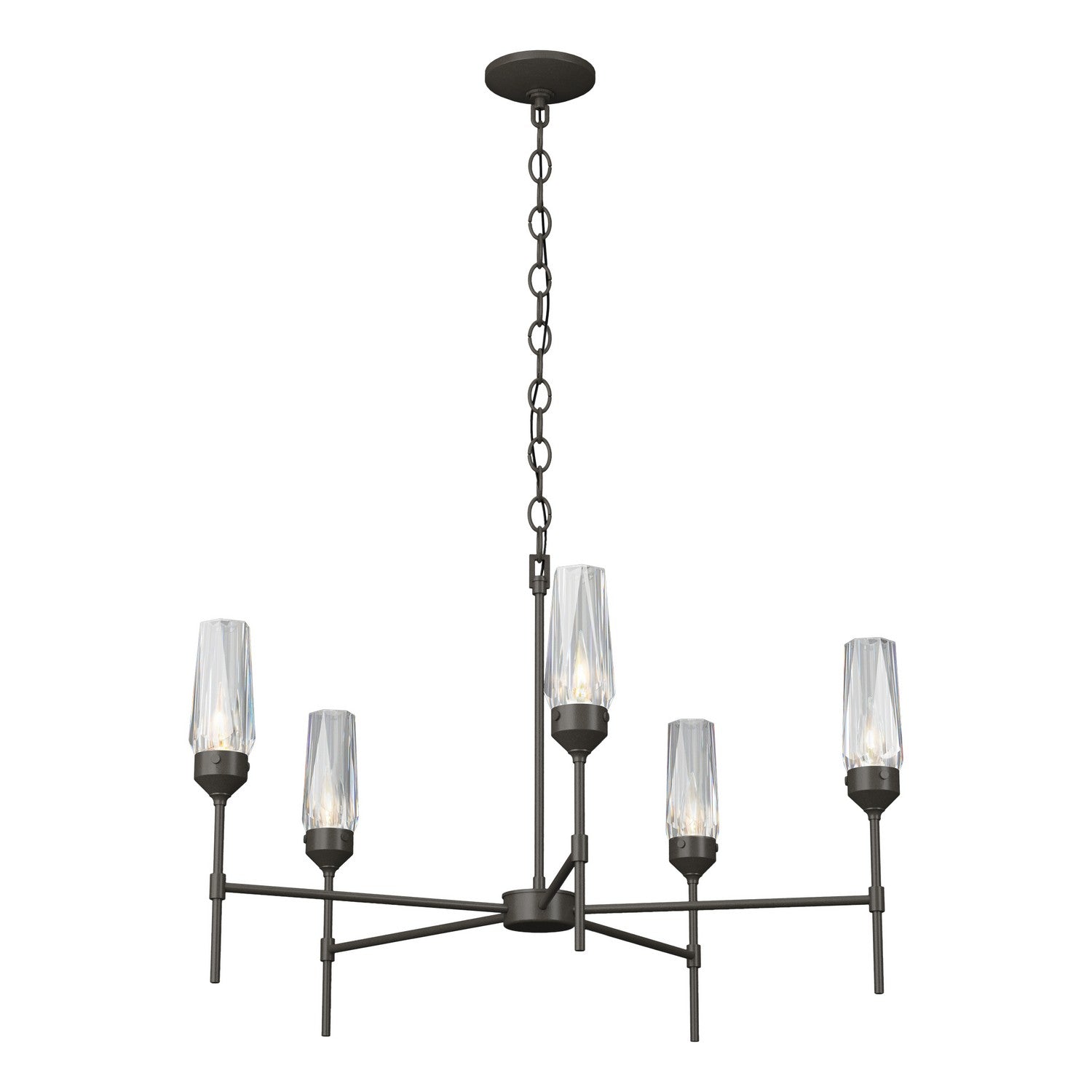 Hubbardton Forge - 105060-SKT-07-CR - Five Light Chandelier - Luma - Dark Smoke