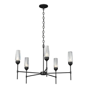 Hubbardton Forge - 105060-SKT-10-CR - Five Light Chandelier - Luma - Black