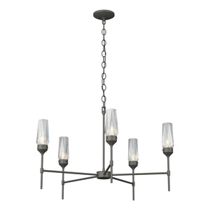 Hubbardton Forge - 105060-SKT-20-CR - Five Light Chandelier - Luma - Natural Iron