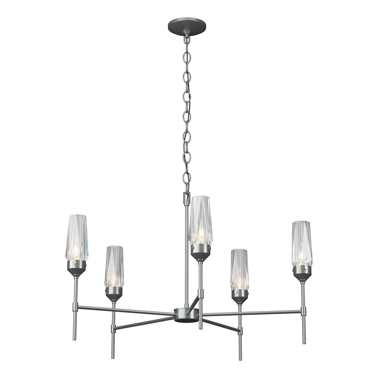 Hubbardton Forge - 105060-SKT-82-CR - Five Light Chandelier - Luma - Vintage Platinum