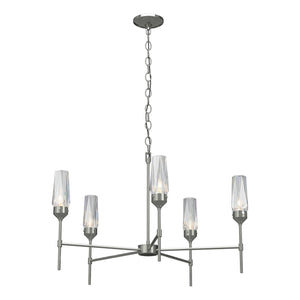 Hubbardton Forge - 105060-SKT-85-CR - Five Light Chandelier - Luma - Sterling