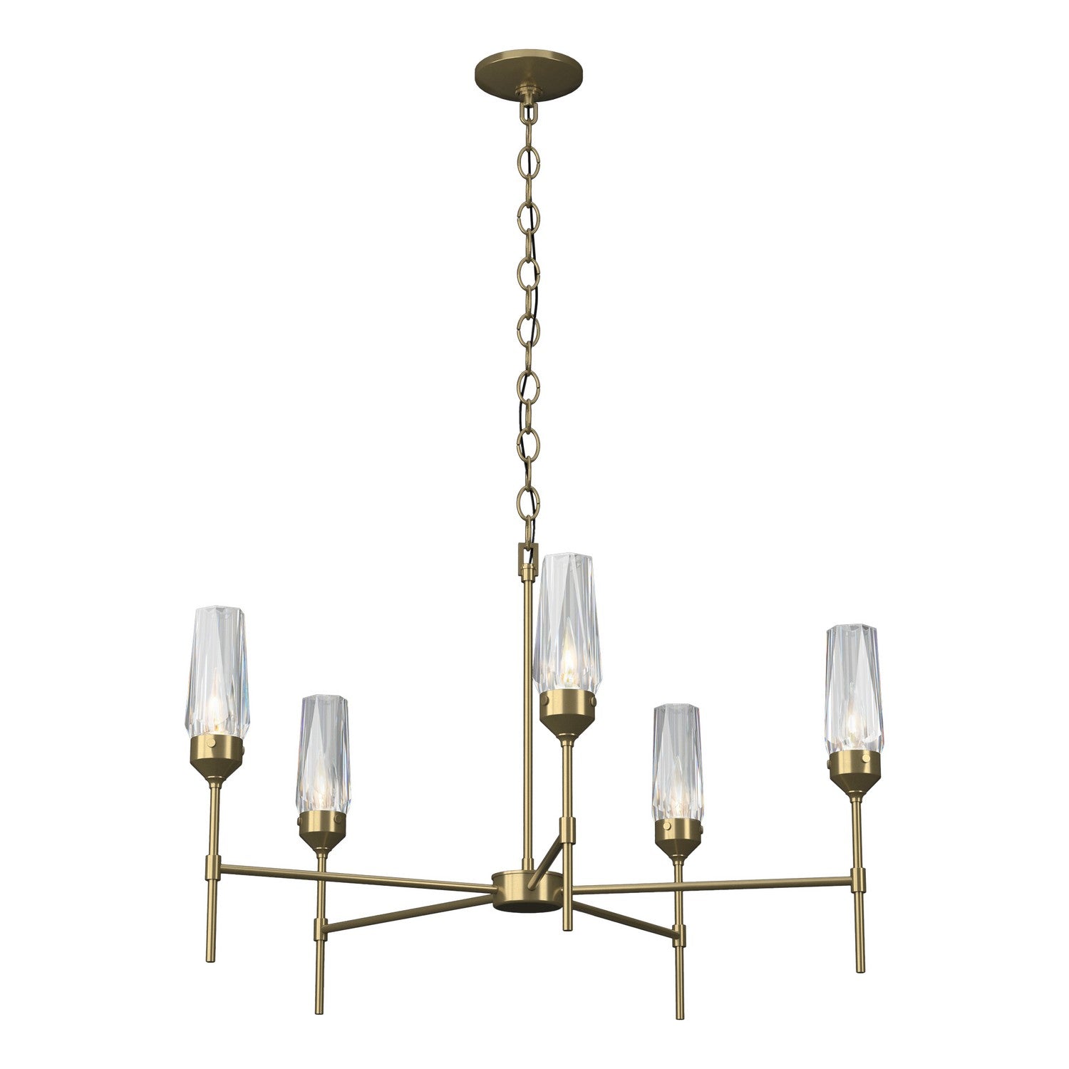 Hubbardton Forge - 105060-SKT-86-CR - Five Light Chandelier - Luma - Modern Brass