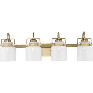 Progress Lighting - P300441-163 - Four Light Bath - Fessler - Vintage Brass