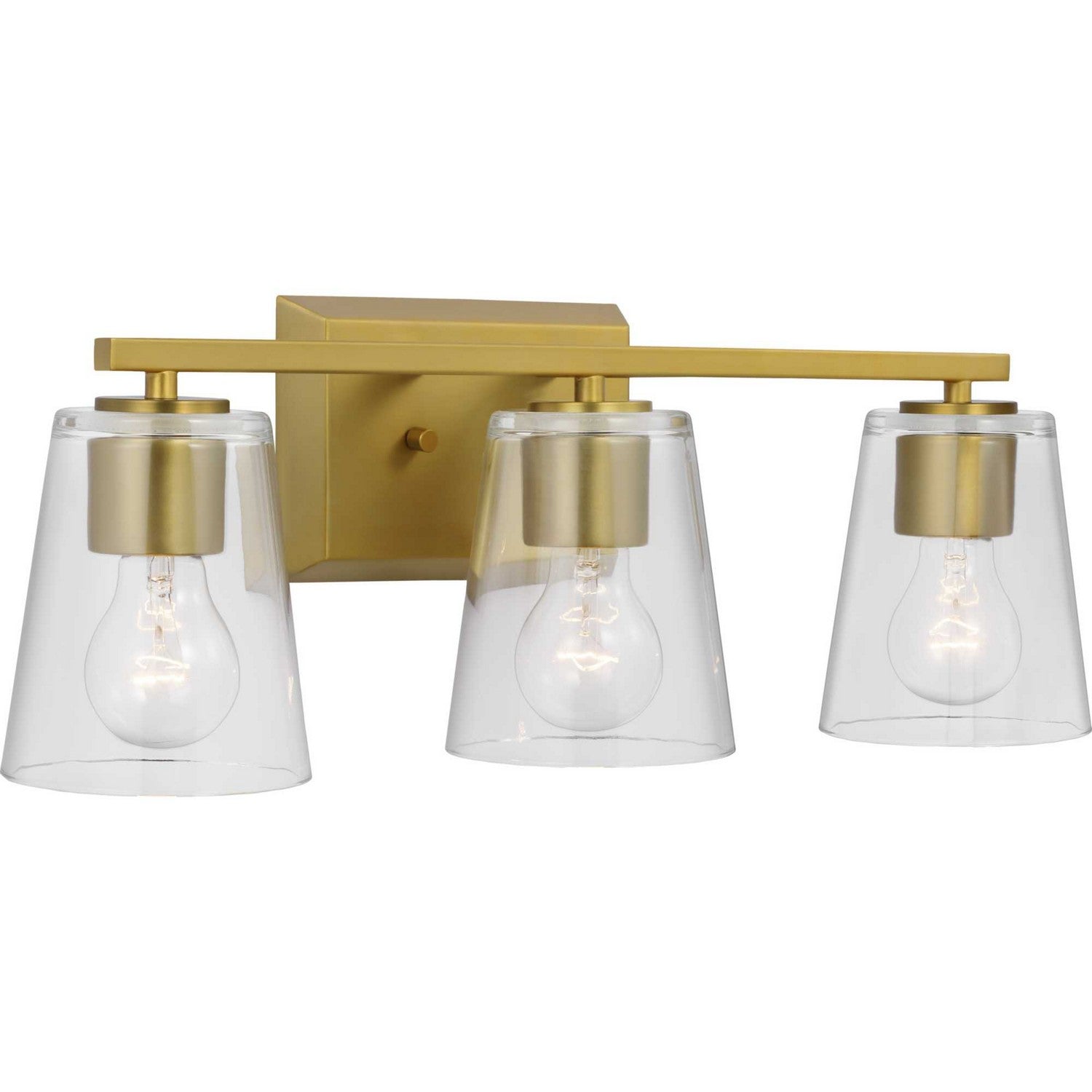 Progress Lighting - P300459-191 - Three Light Bath - Vertex - Brushed Gold