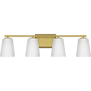 Progress Lighting - P300464-191 - Four Light Bath - Vertex - Brushed Gold