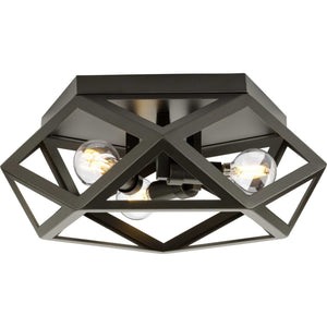 Progress Lighting - P350244-129 - Three Light Flush Mount - Saucedo - Architectural Bronze