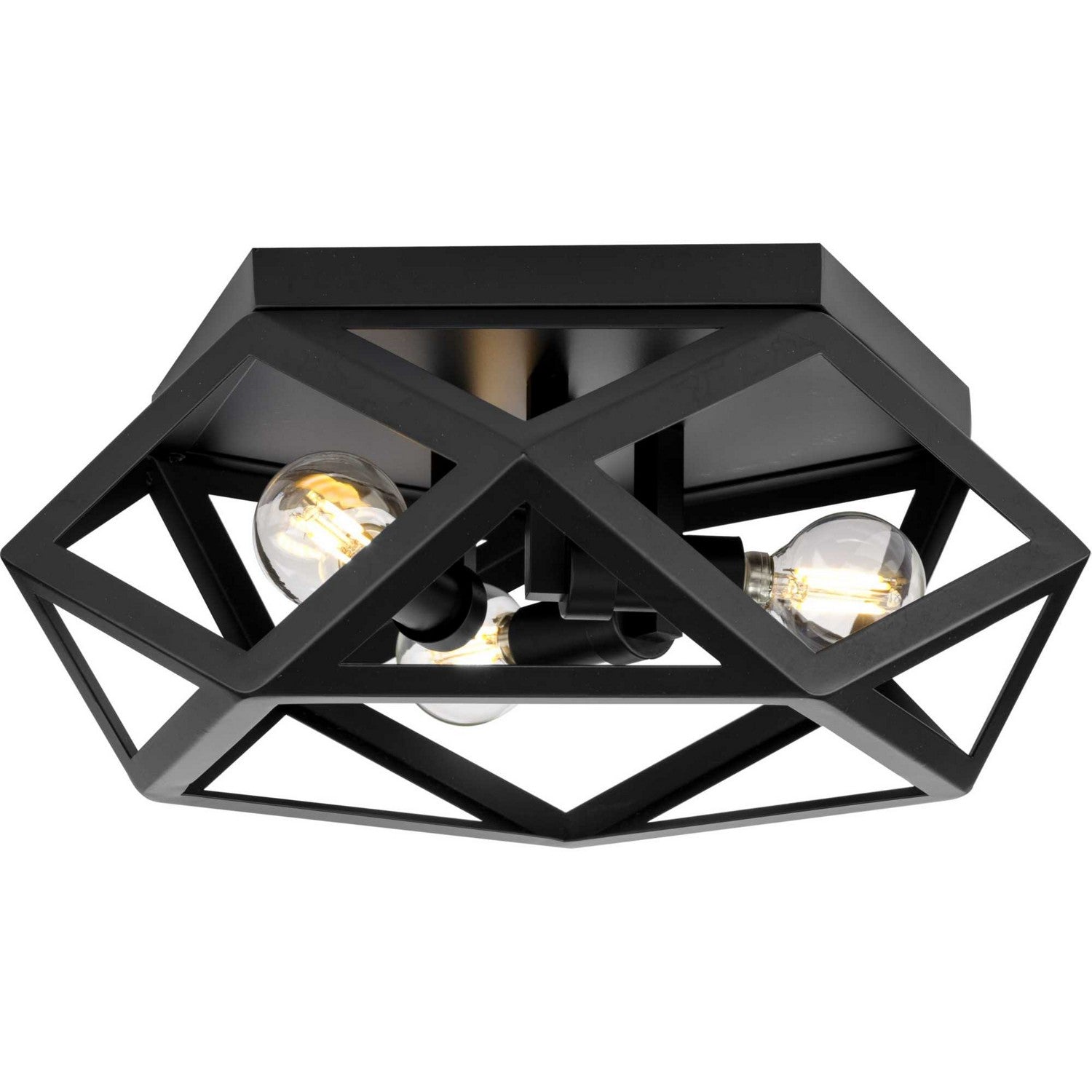 Progress Lighting - P350244-31M - Three Light Flush Mount - Saucedo - Matte Black