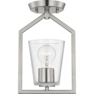 Progress Lighting - P350258-009 - One Light Semi Flush Mount - Vertex - Brushed Nickel