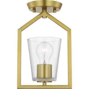 Progress Lighting - P350258-191 - One Light Semi Flush Mount - Vertex - Brushed Gold