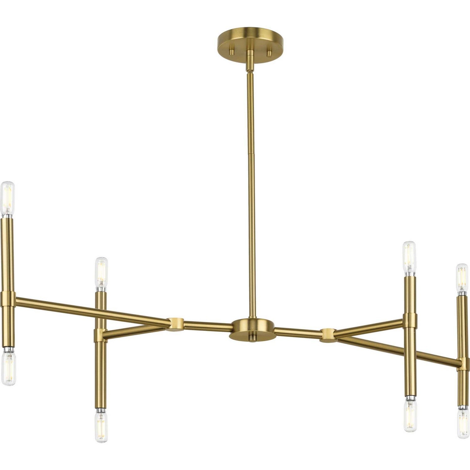 Progress Lighting - P400338-191 - Eight Light Linear Chandelier - Arya - Brushed Gold