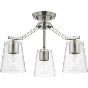 Progress Lighting - P400340-009 - Three Light Chandelier Conv - Vertex - Brushed Nickel